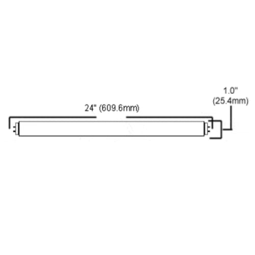 24 Inch T8 Fluorescent Tube Light Bulb 17W 5000K Bright White G13 Bi-Pin Base Pack of 25 Q67134
