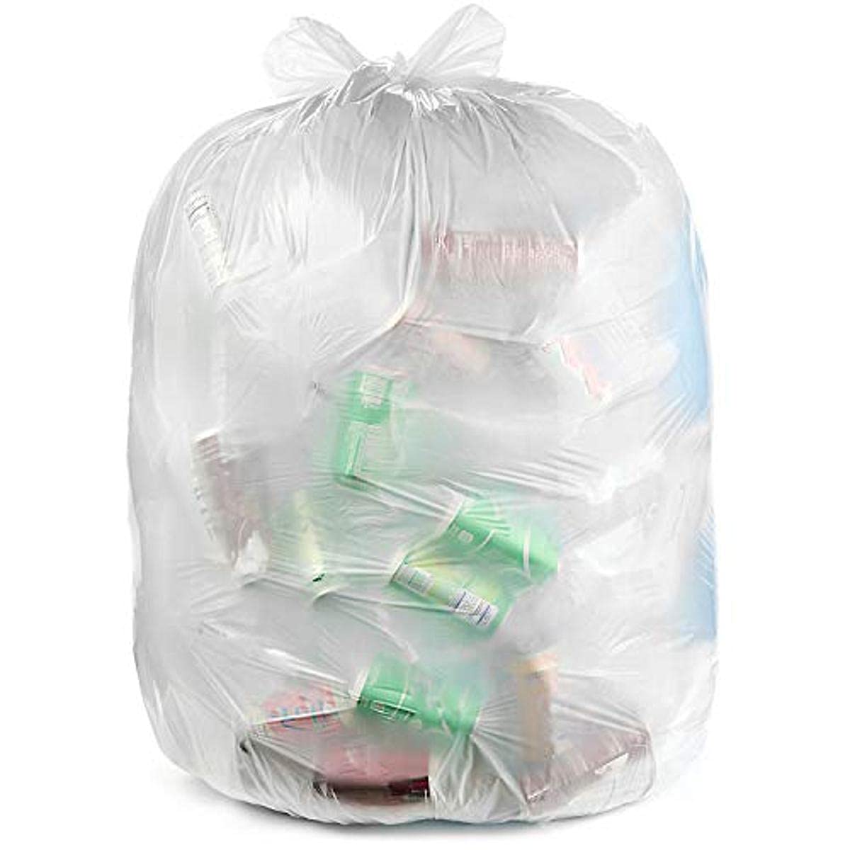45 Gallon Clear Heavy Duty Trash Bags 3.0 MIL 20 Bags V599496