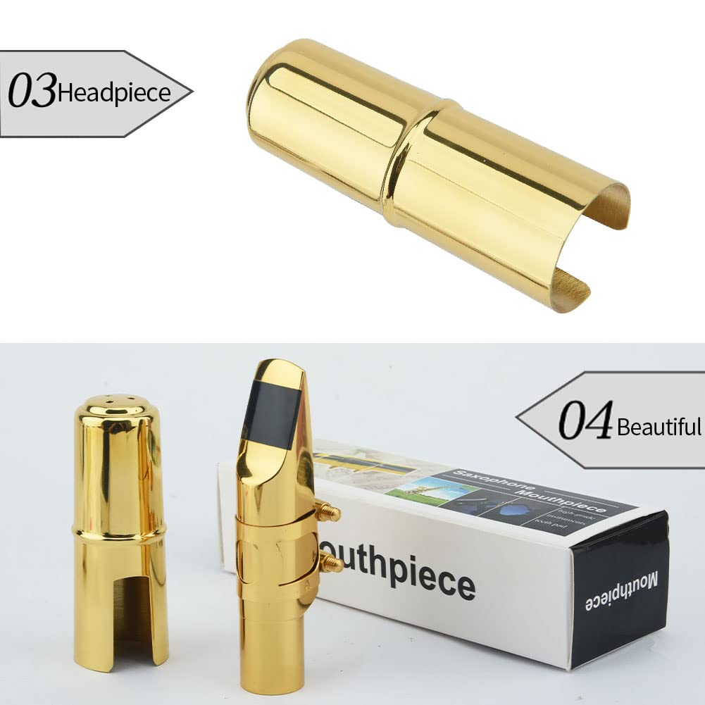 Alto Saxophone Mouthpiece with Cap and Ligature Gold 5C P4667