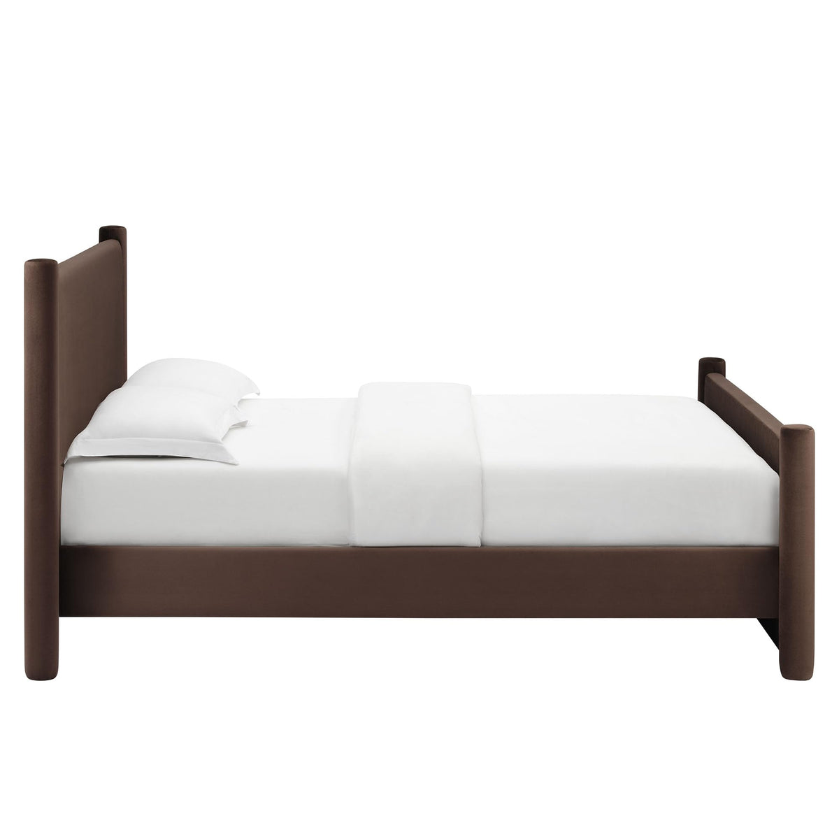 King Size Upholstered Platform Bed Frame with Headboard and Footboard H76834