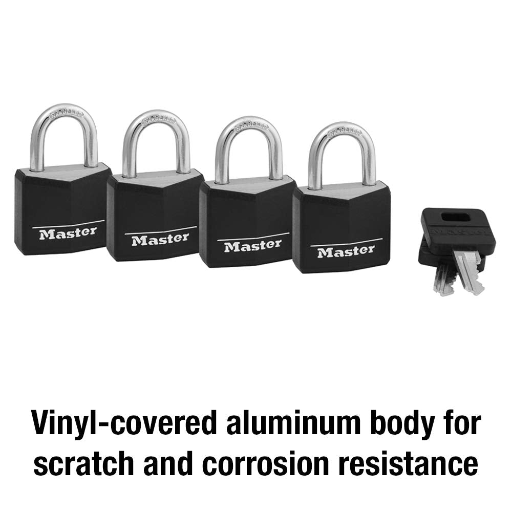 Outdoor Weather-Resistant Keyed Padlock 4-Pack Z937