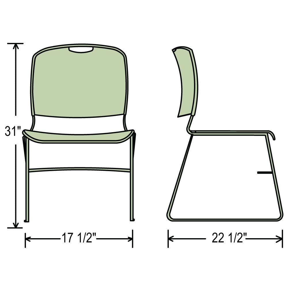 Stack Chair - Gray - Lot of 1 U77841