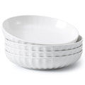 10" White Ceramic Pasta Bowls Set of 4 W446660