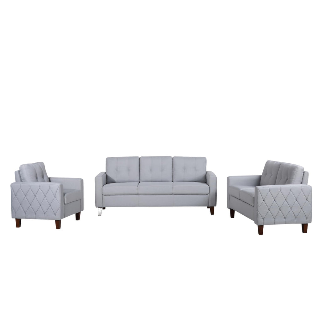 Light Gray Tufted Upholstered Loveseat N676