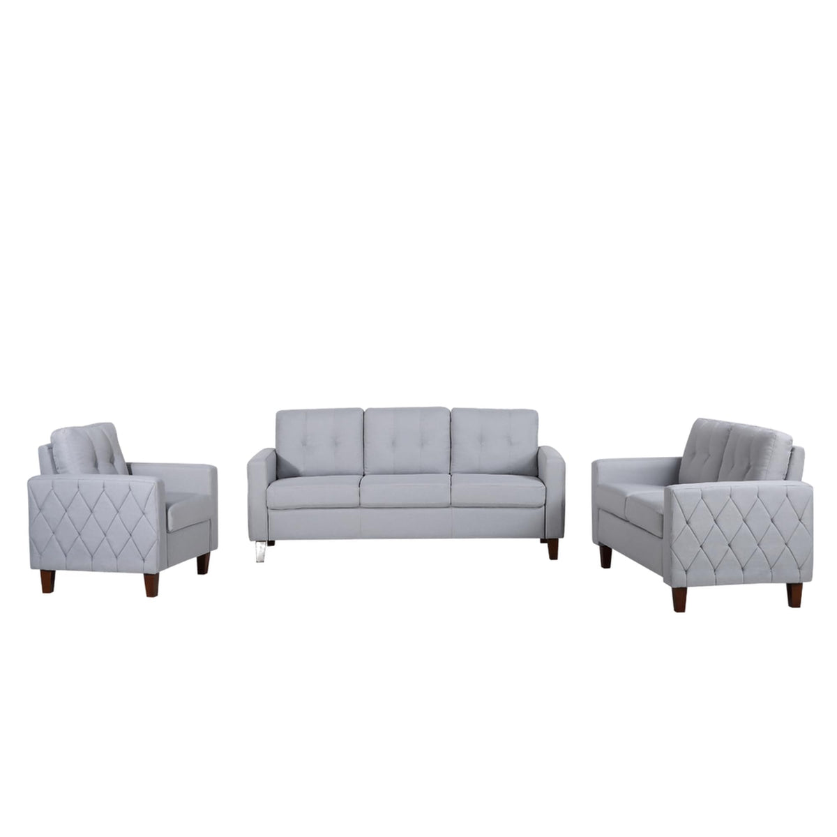 Light Gray Tufted Upholstered Loveseat N676