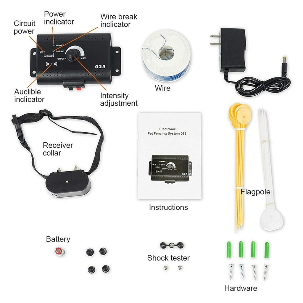 Electric Dog Fence, In-Ground Pet Containment System, Waterproof Training Collar M8627