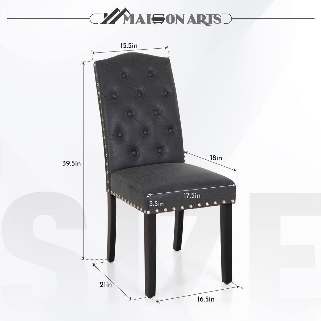 Black Faux Leather Dining Chairs Set of 2 F77443