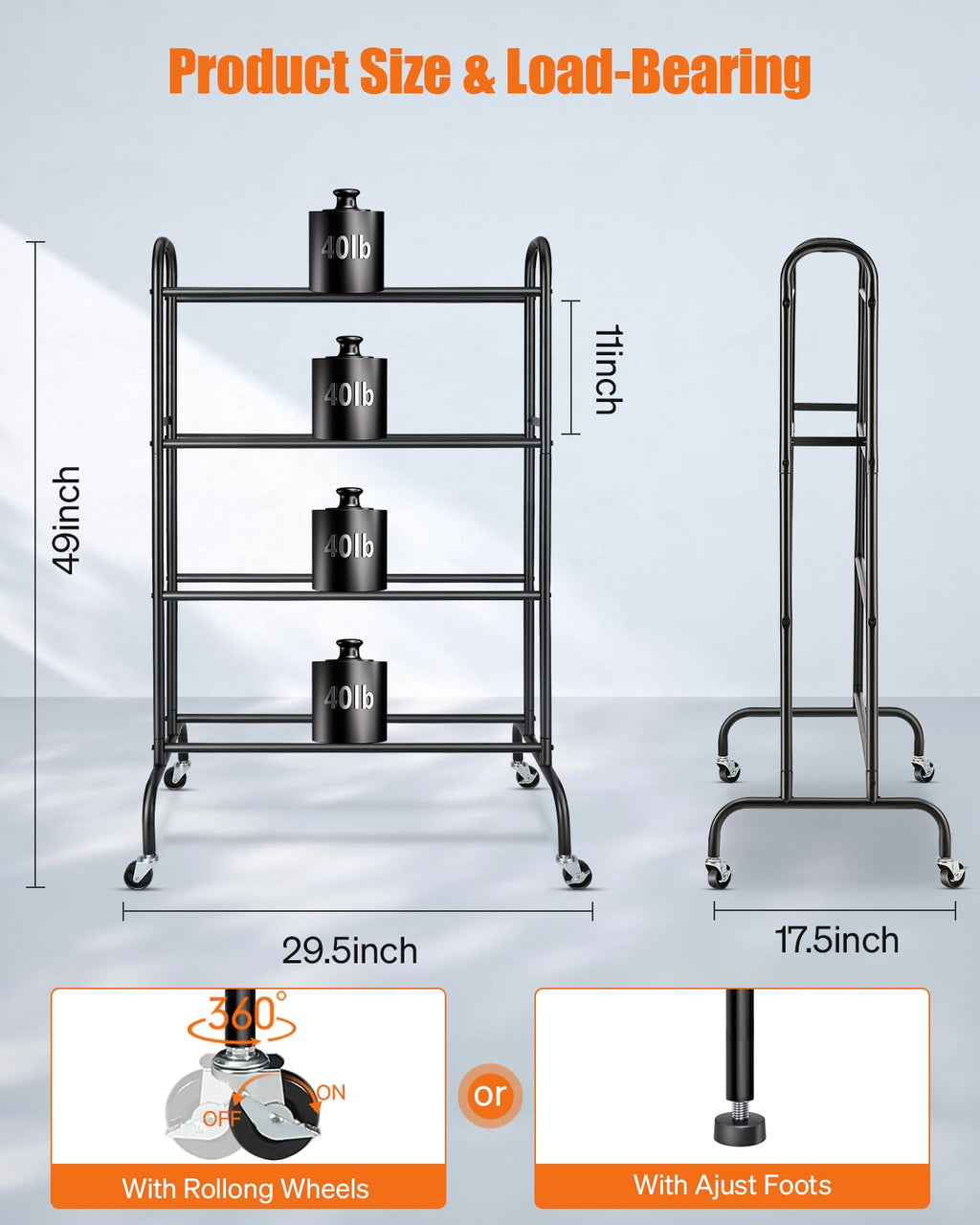 3D Printer Filament Storage Rack with Wheels C58434