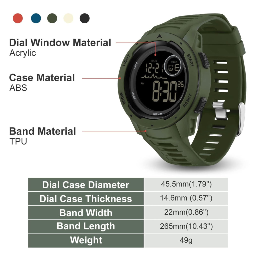 Men's Digital Waterproof Sports Watch J11518