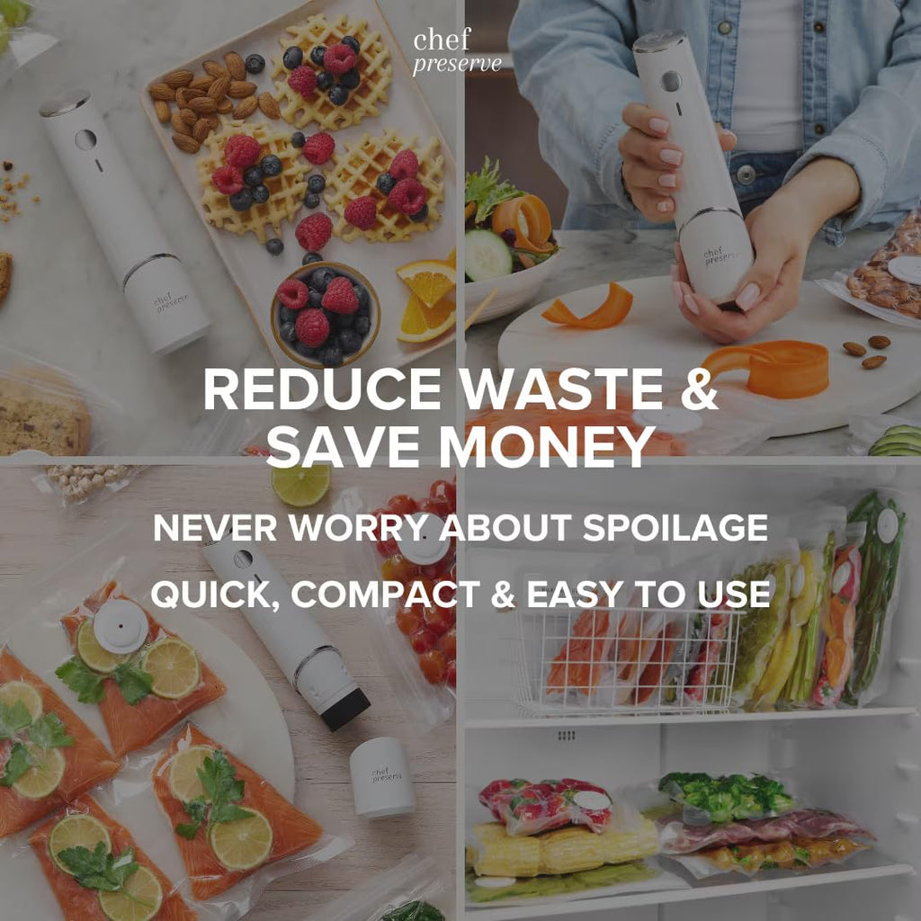 Compact Vacuum Sealer with 30 Reusable Vacuum Bags T7689