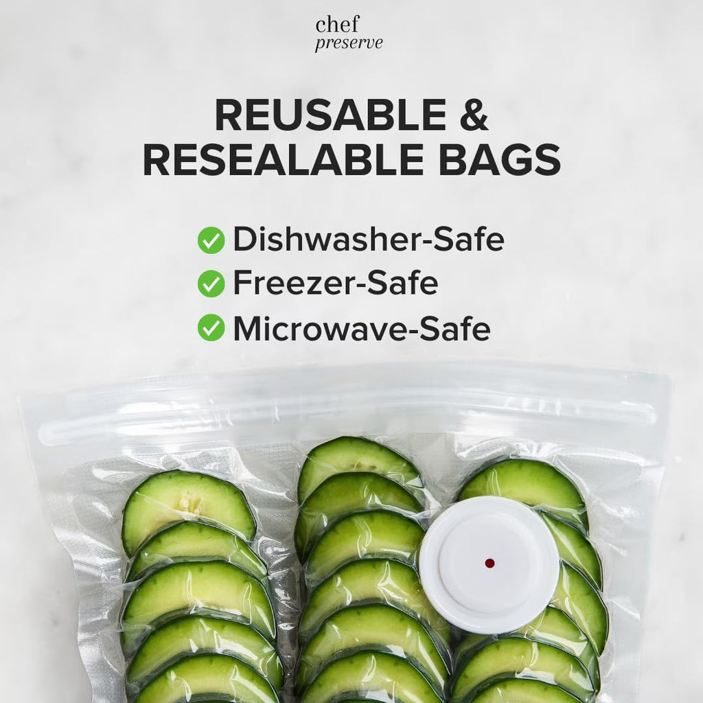Compact Vacuum Sealer with 30 Reusable Vacuum Bags T7689