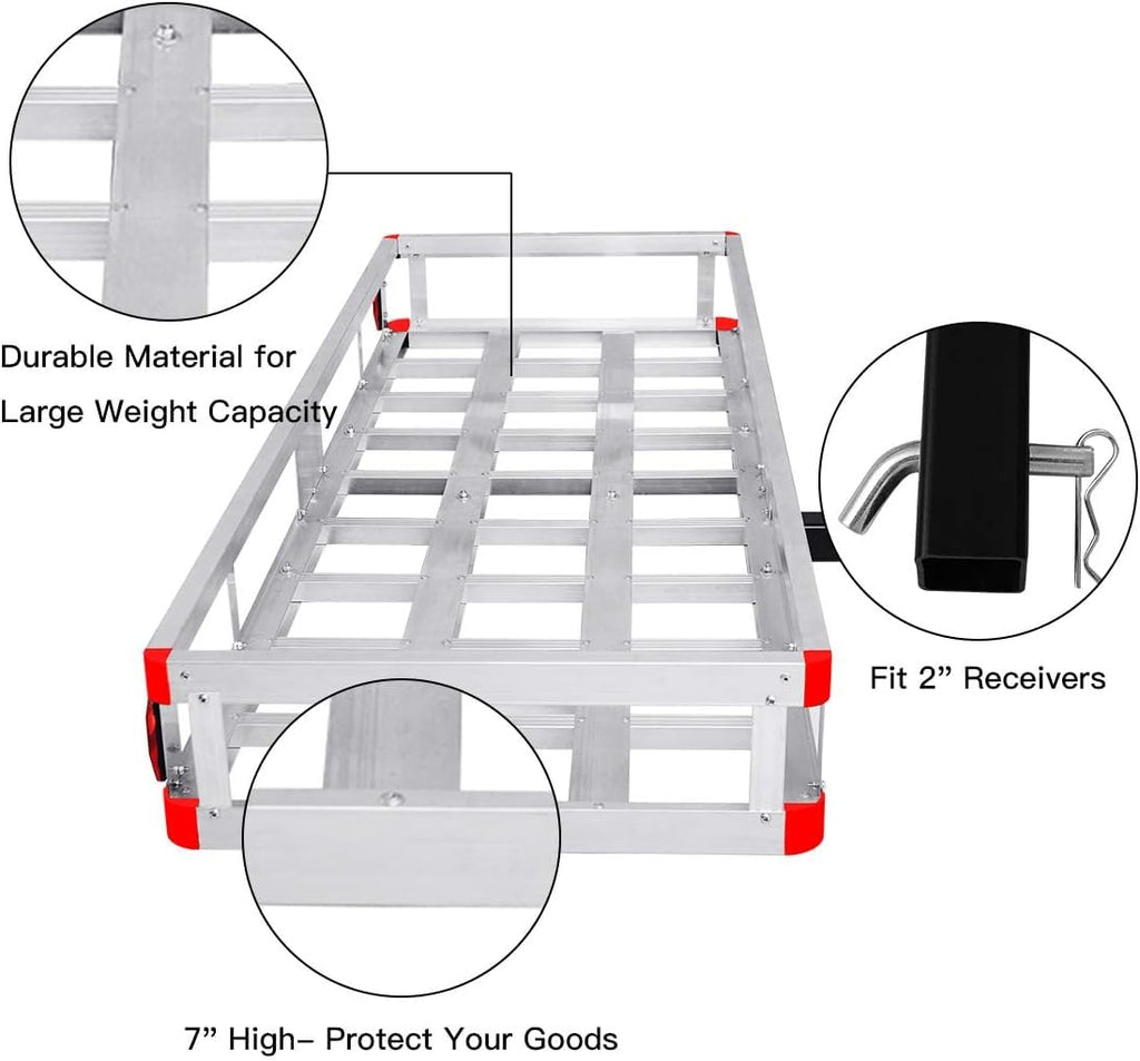 500lb Capacity Aluminum Hitch Cargo Carrier with Ramp B460653