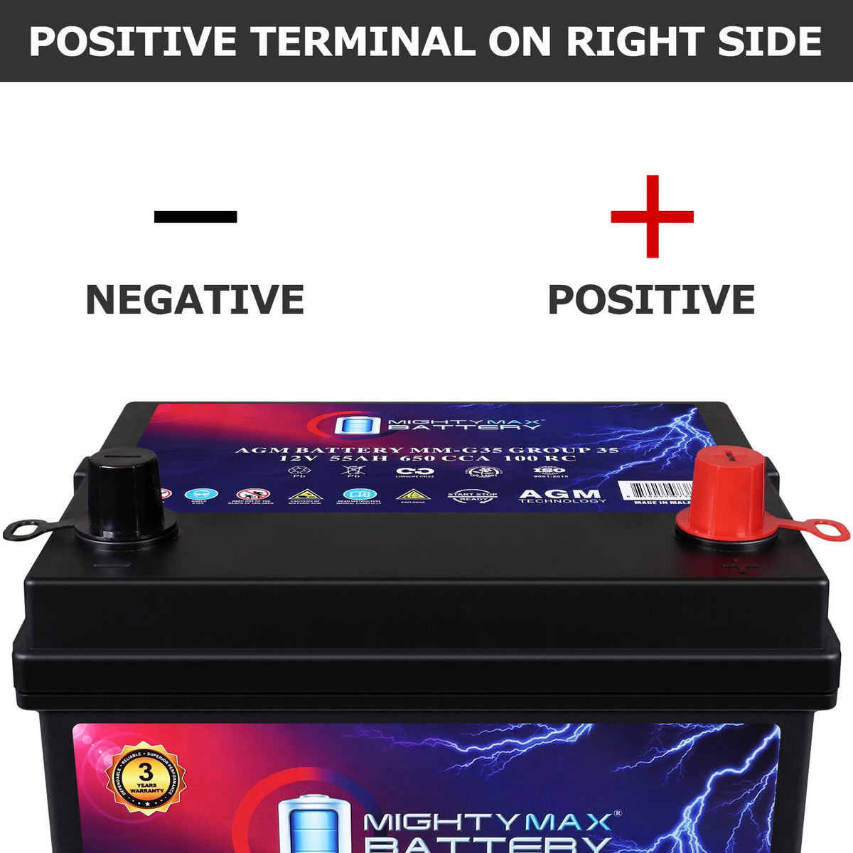 12V 55Ah AGM Replacement Battery Z731