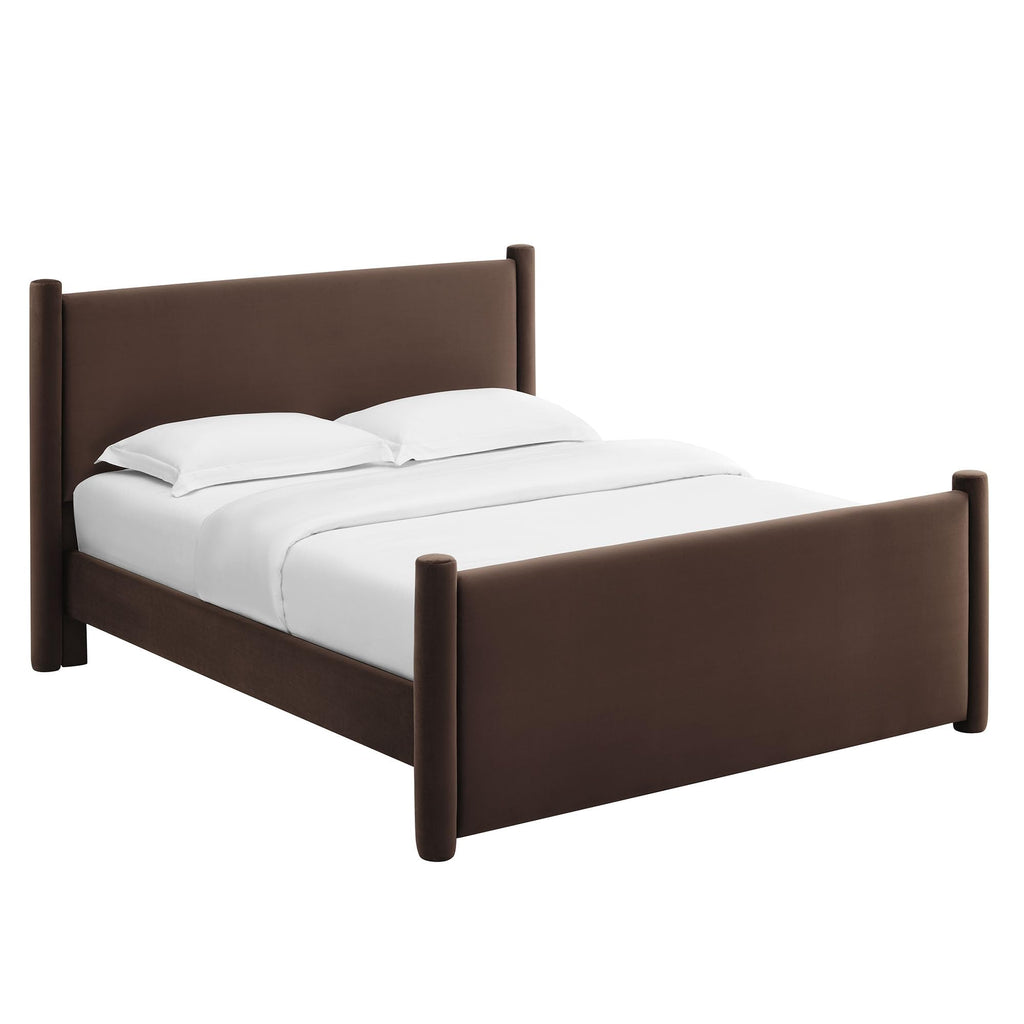 King Size Upholstered Platform Bed Frame with Headboard and Footboard H76834