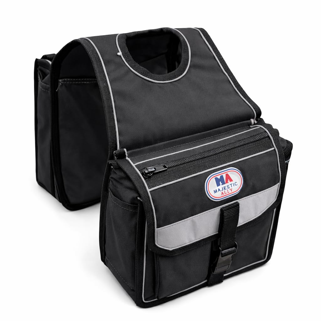 4-Piece Nylon Saddle Bag Set with Horn Bag, Cantle Bag & Pommel Bag X626