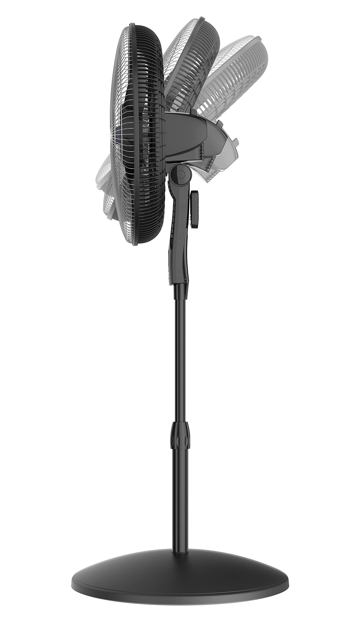 Oscillating Pedestal Fan, Adjustable Height, Remote Control, 4 Speeds, 18", Black R3682