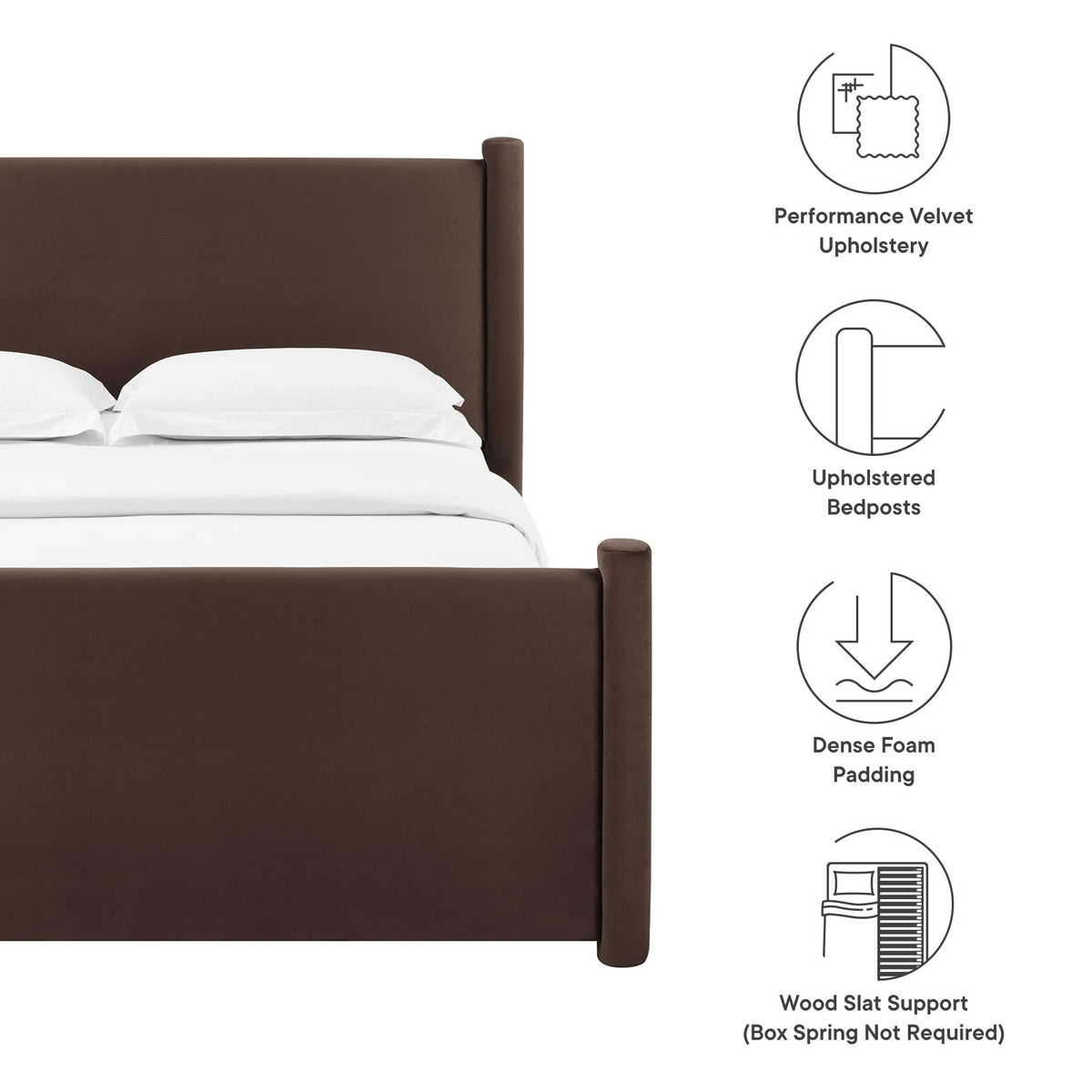 King Size Upholstered Platform Bed Frame with Headboard and Footboard H76834