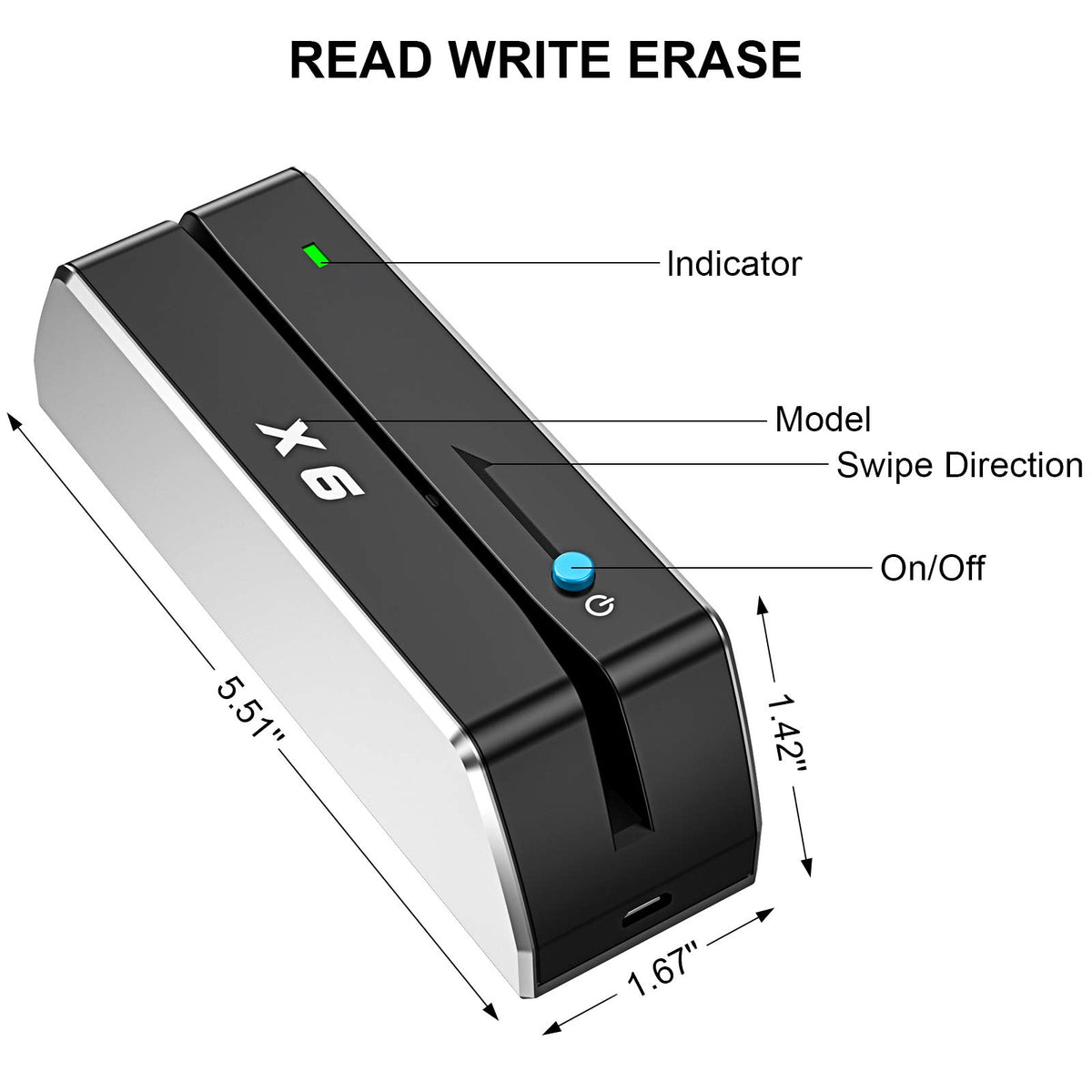 USB 3 Tracks Card Reader Writer I408
