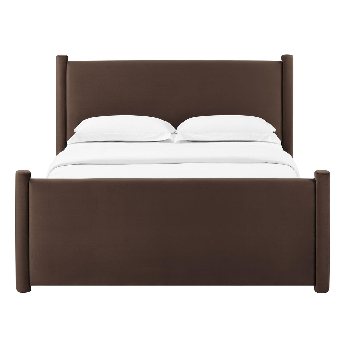King Size Upholstered Platform Bed Frame with Headboard and Footboard H76834