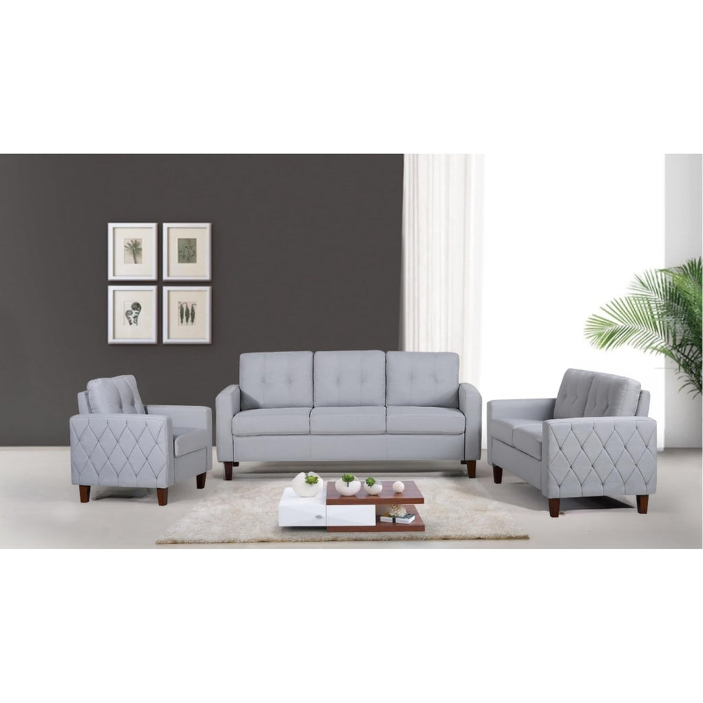 Light Gray Tufted Upholstered Loveseat N676