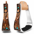 Aluminum Antique Copper Engraved Western Saddle Stirrups V701694