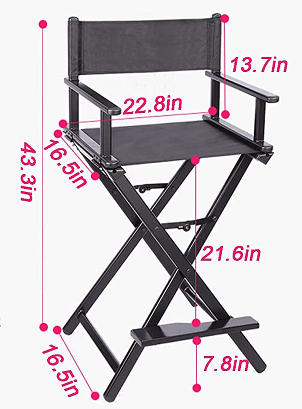 Portable Folding Director's Chair Lightweight Aluminum X1809