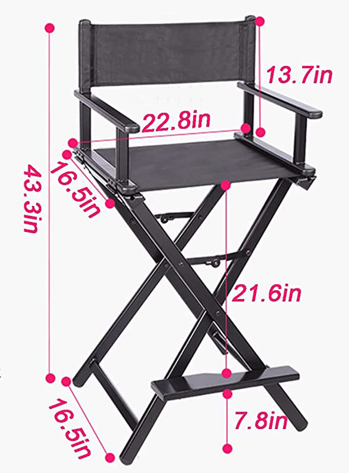 Portable Folding Director's Chair Lightweight Aluminum X1809