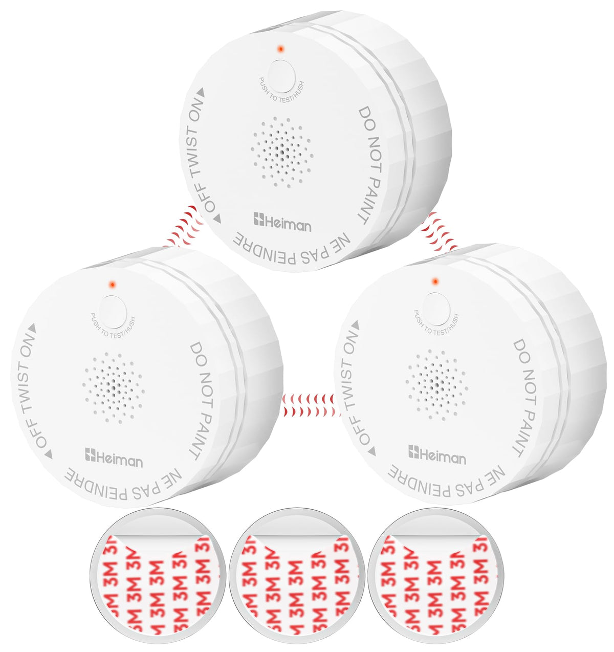 3 Pack Wireless Interconnected Smoke Detector S318