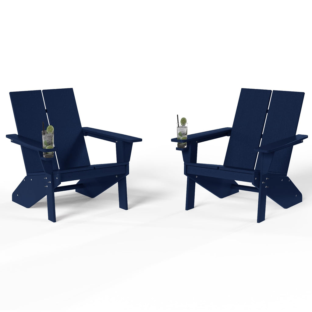 Navy Blue HDPE Outdoor Chair Set of 2 Z543477