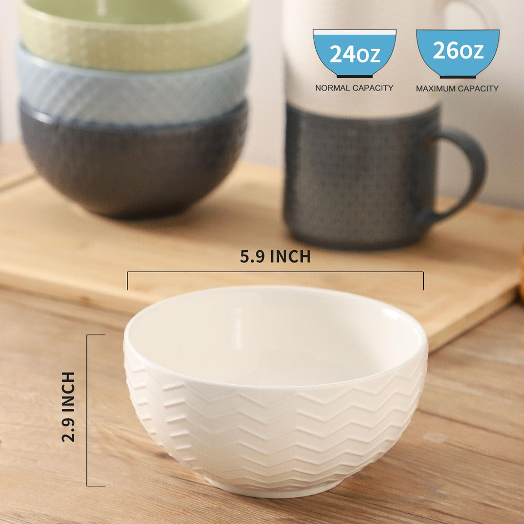 Ceramic Cereal Bowls Set of 4 D27778