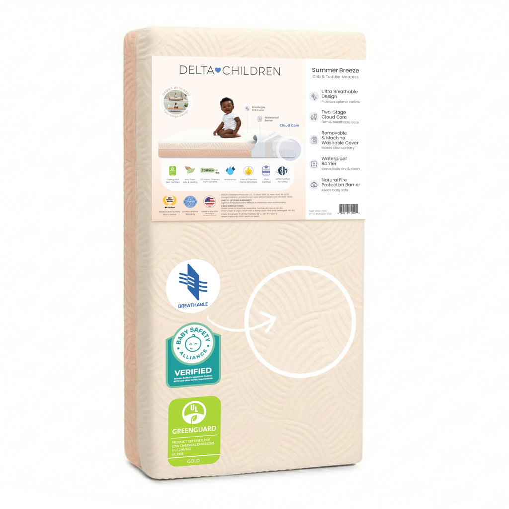 Apricot White Breathable Baby Crib & Toddler Mattress C109