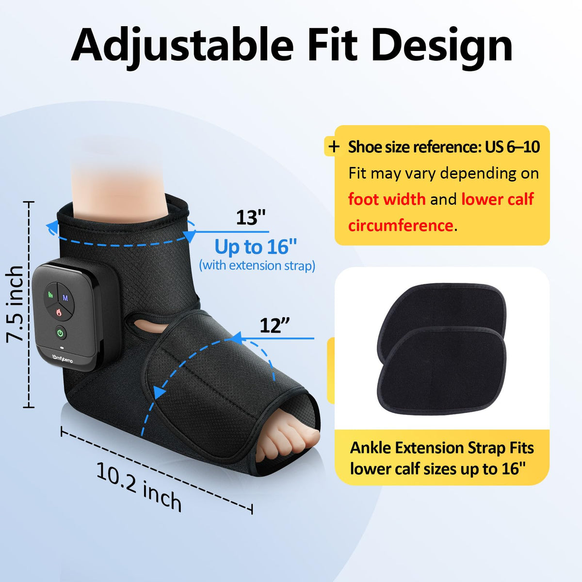 Portable Air Compression Foot Massager with Heat L902060