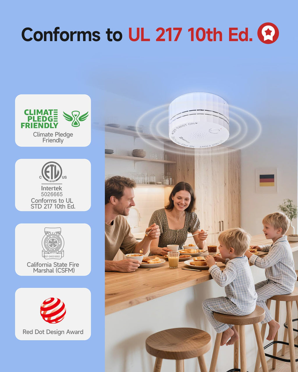 3 Pack Wireless Interconnected Smoke Detector S318