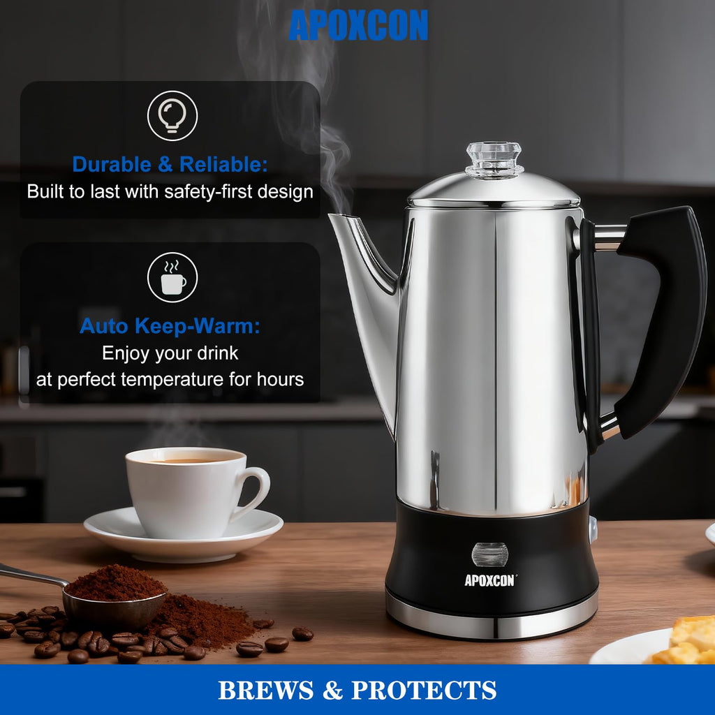 12 Cup Stainless Steel Electric Coffee Percolator W57401