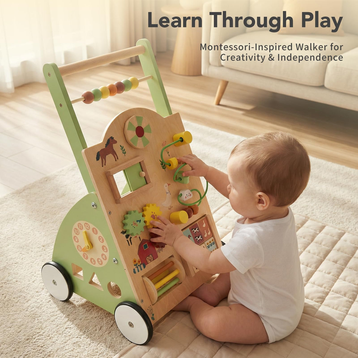 Wooden Baby Push Walker V10815