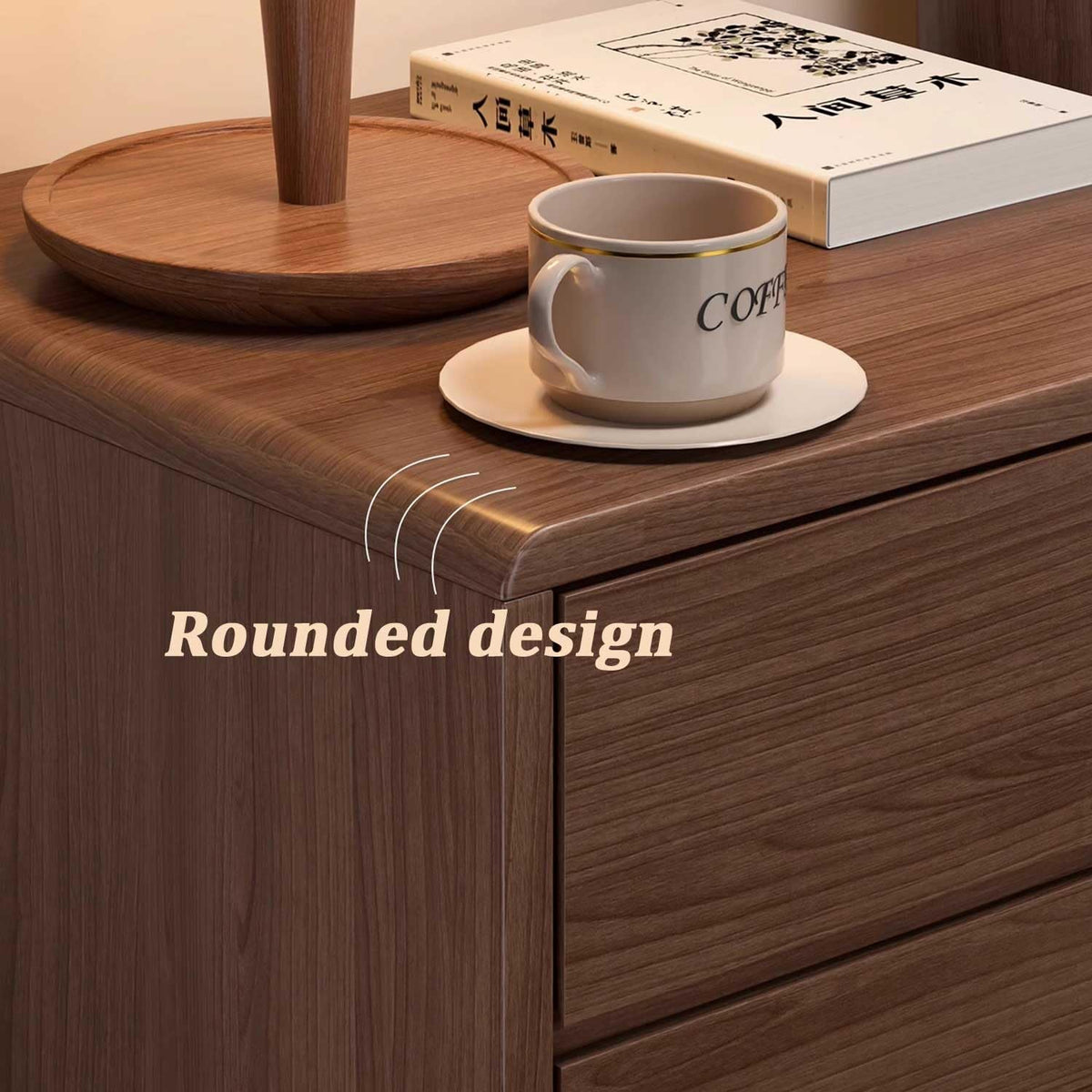 Brown 2 Drawer Nightstand N539