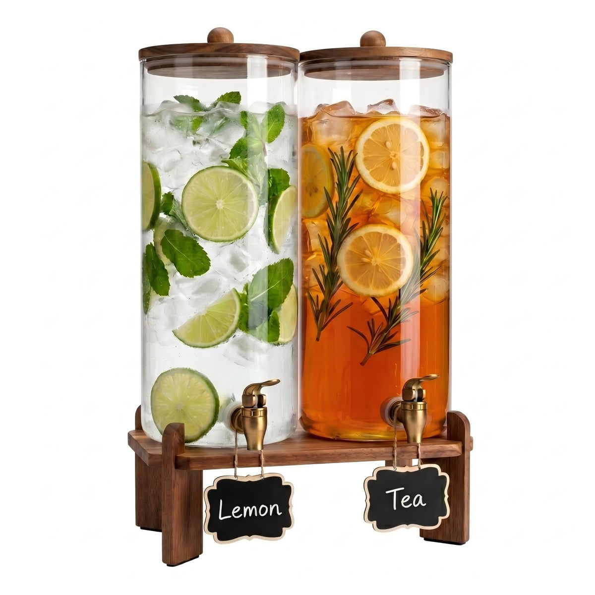 2 Pack 2 Gallon Glass Drink Dispenser with Spigot K49355
