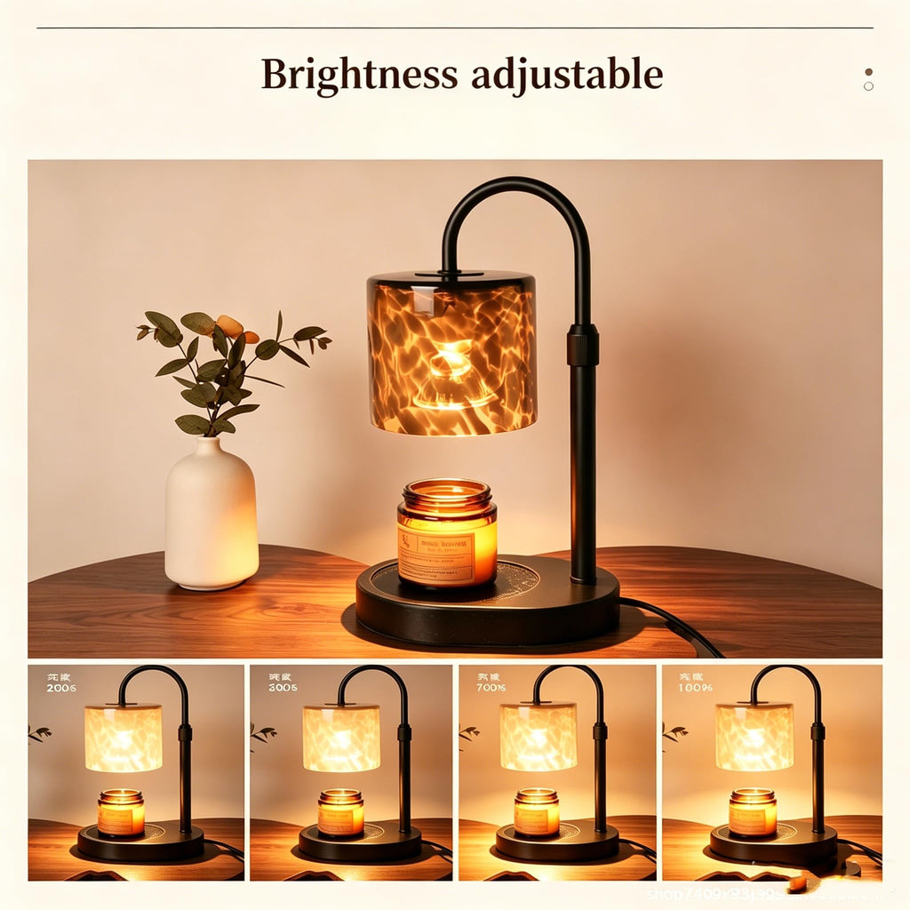 Black Leopard Print Candle Warmer Lamp with Timer O31759