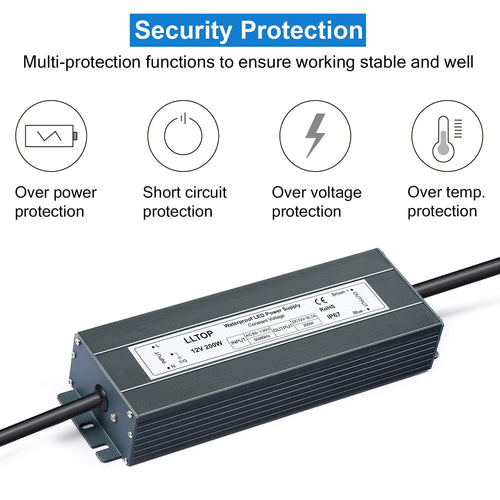 12V DC Waterproof IP67 Power Supply 200W 16.7A N5263