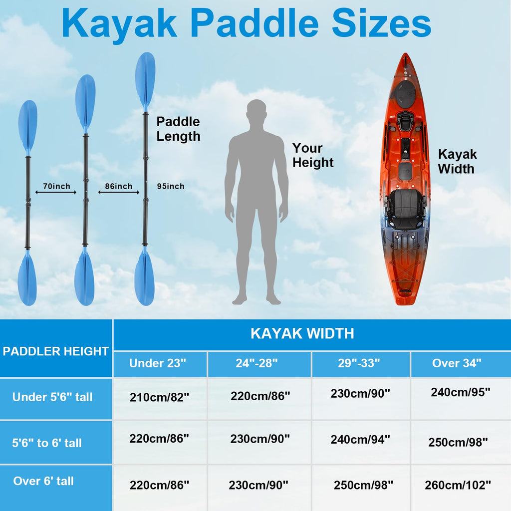 Telescoping Adjustable Kayak Paddle 70" to 95" K748772
