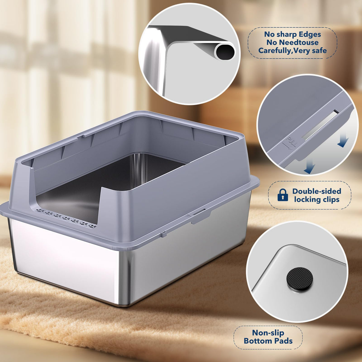 Stainless Steel XXL Litter Box U94659