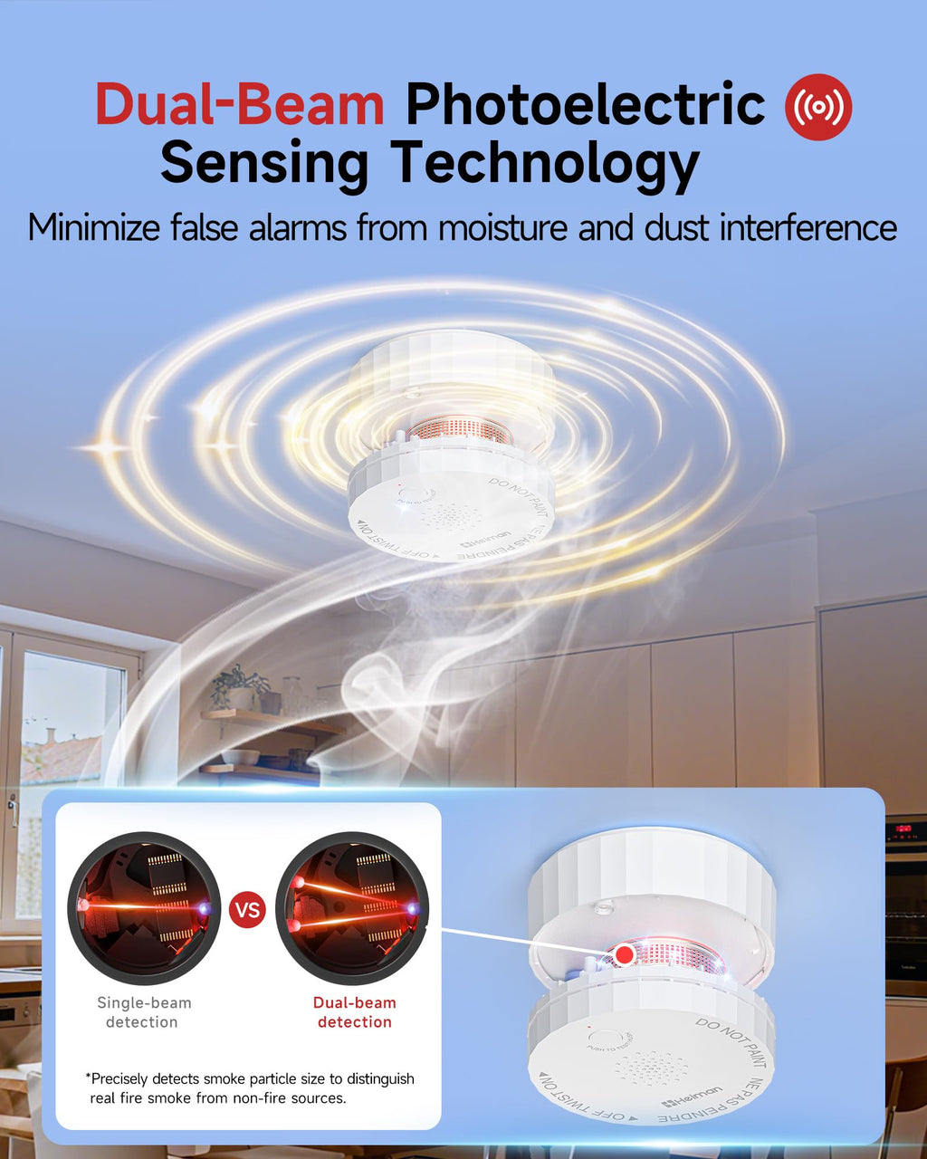 3 Pack Wireless Interconnected Smoke Detector S318