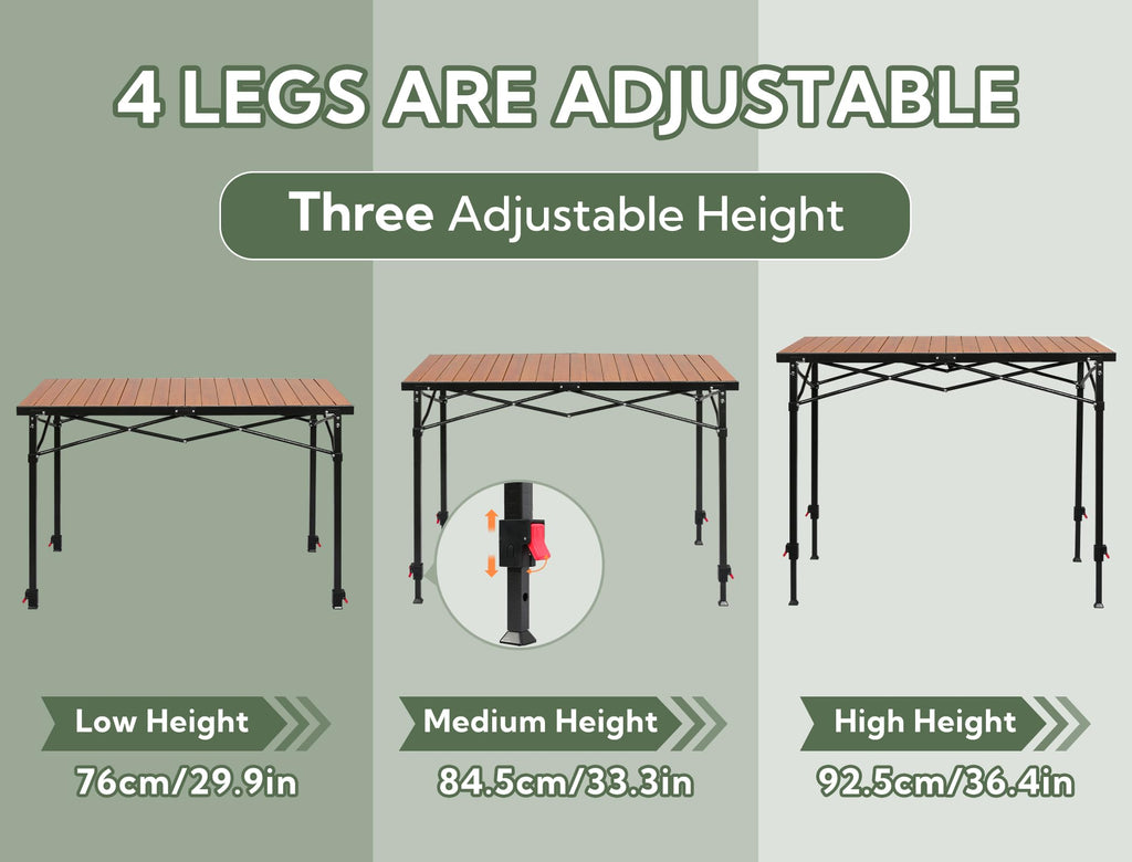 Portable Adjustable Height Camping Table X6952