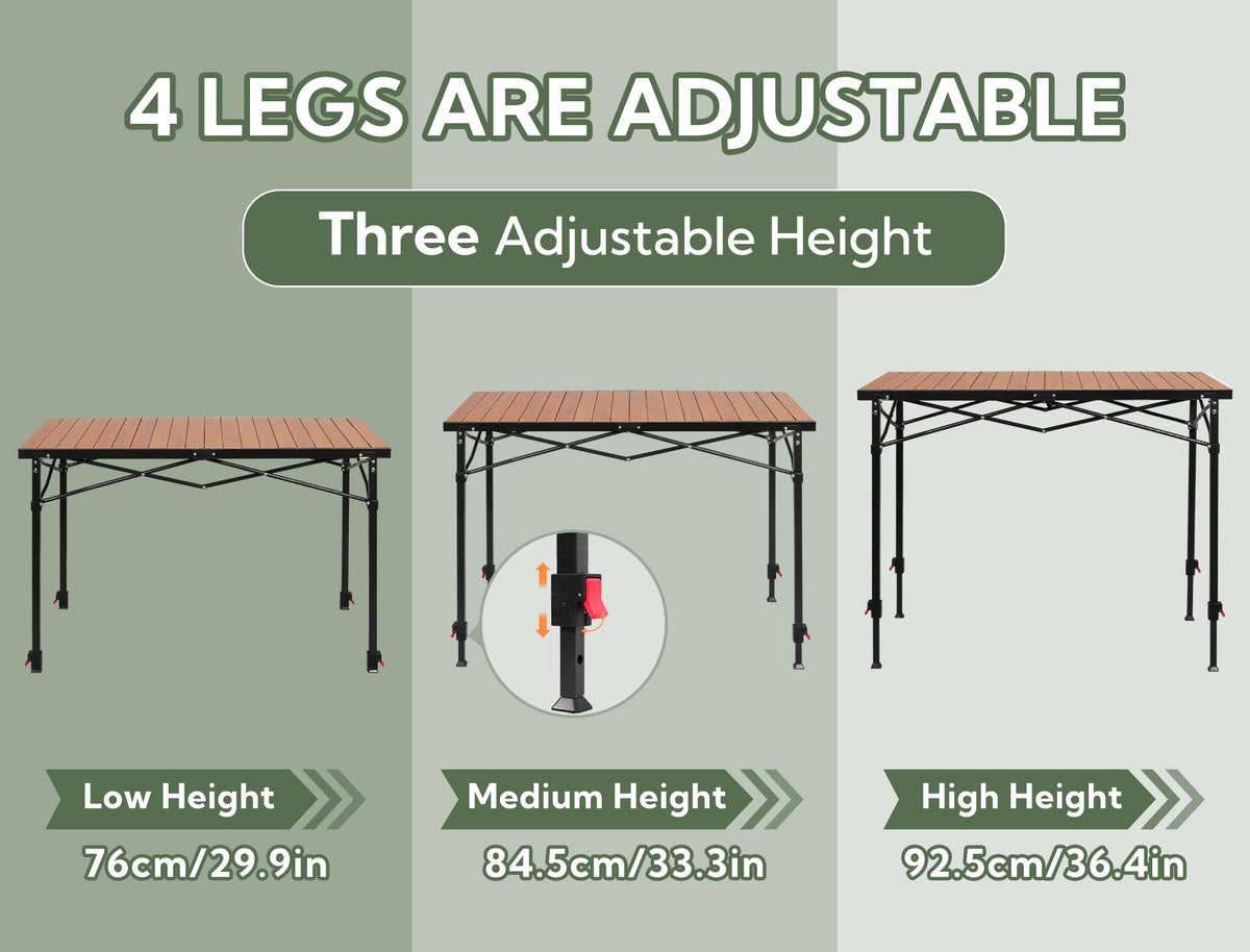Portable Adjustable Height Camping Table X6952