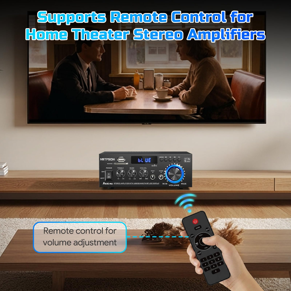 2CH 50W Bluetooth Stereo Receiver Amplifier with FM Radio B367025