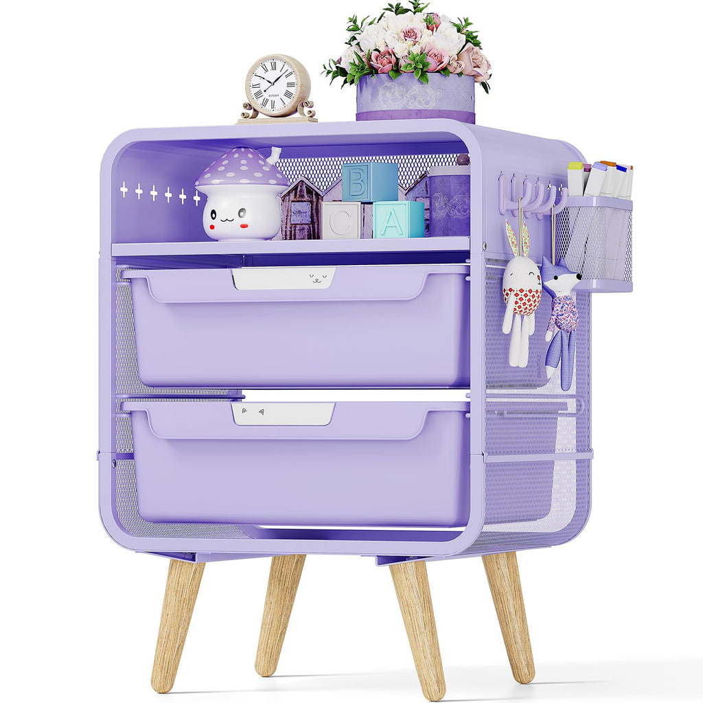 Kids Nightstand, Girls Bedside Table, Night Side Table, Purple V97057