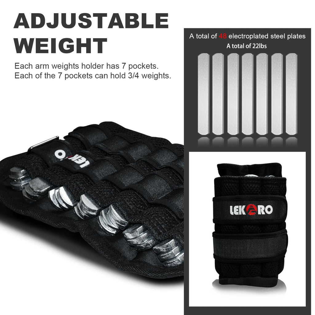 Ankle Weights Wrist Weights, 1 Pair Adjustable Removable Steel B7277