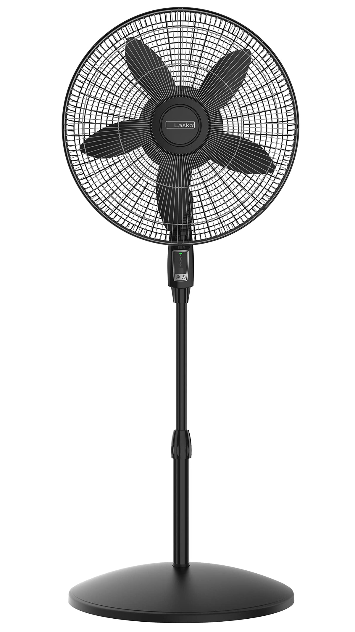 Oscillating Pedestal Fan, Adjustable Height, Remote Control, 4 Speeds, 18", Black R3682