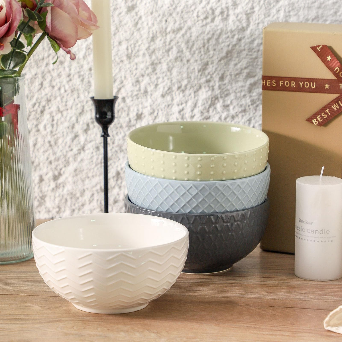 Ceramic Cereal Bowls Set of 4 D27778