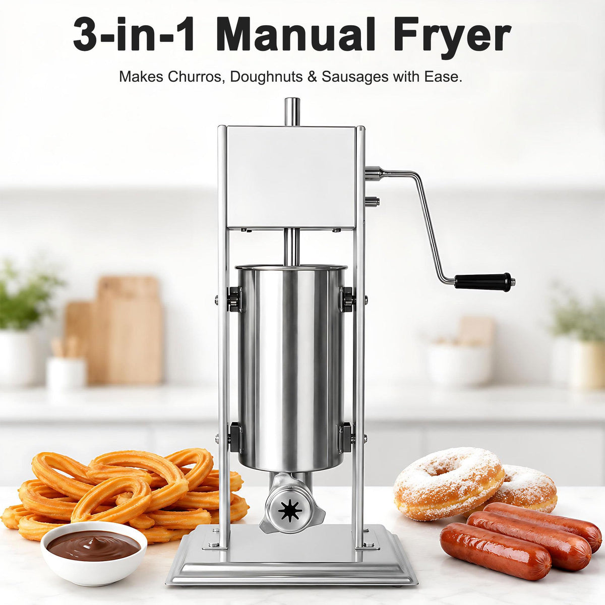 3L/5L/7L Sausage Stuffer & Churro Maker 304 Stainless Steel B9479